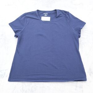 Kim Roger Shirt Womens PXL Blue Short Sleeve Round Neck Pullover Knit Casual Tee